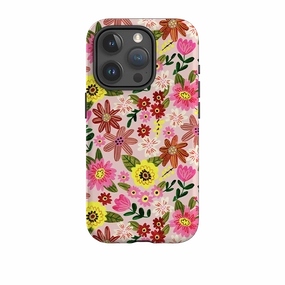 Rugged Build Texture Ultra light iPhone Tough Case - Spring Floral I By Caroline Bonne Muller