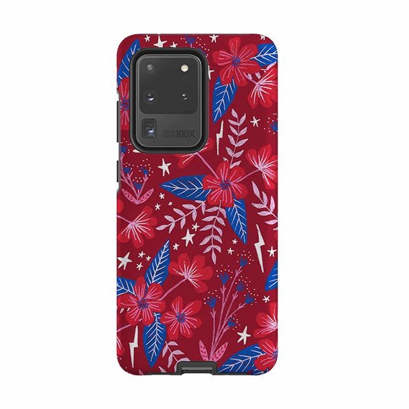 Samsung Tough Case - Red Moon Garden By Lee Foster Wilson Glossy Look Trendy Texture Finish