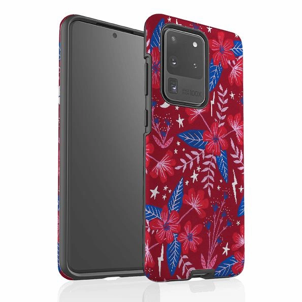 Matte Texture Finish Samsung Tough Case - Red Moon Garden By Lee Foster Wilson