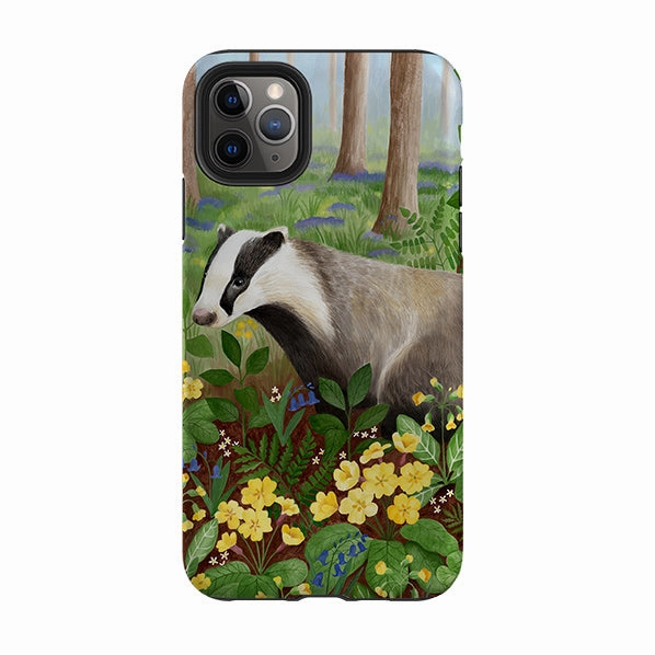 iPhone Tough Case - Bluebell Badger By Bex Parkin Soft Texture Urban Texture