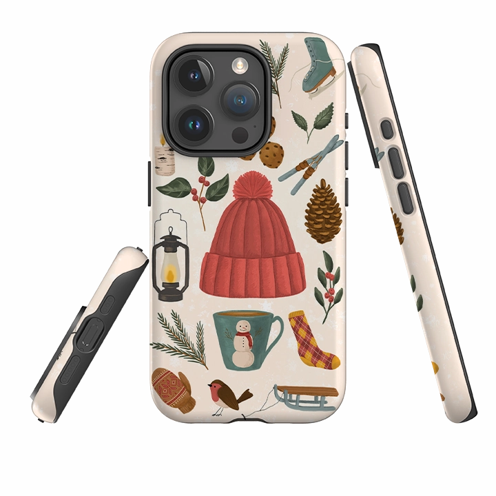 Rugged Texture Fit iPhone Tough Case - Winter Hygge By Abby Jacobs Modern Grip