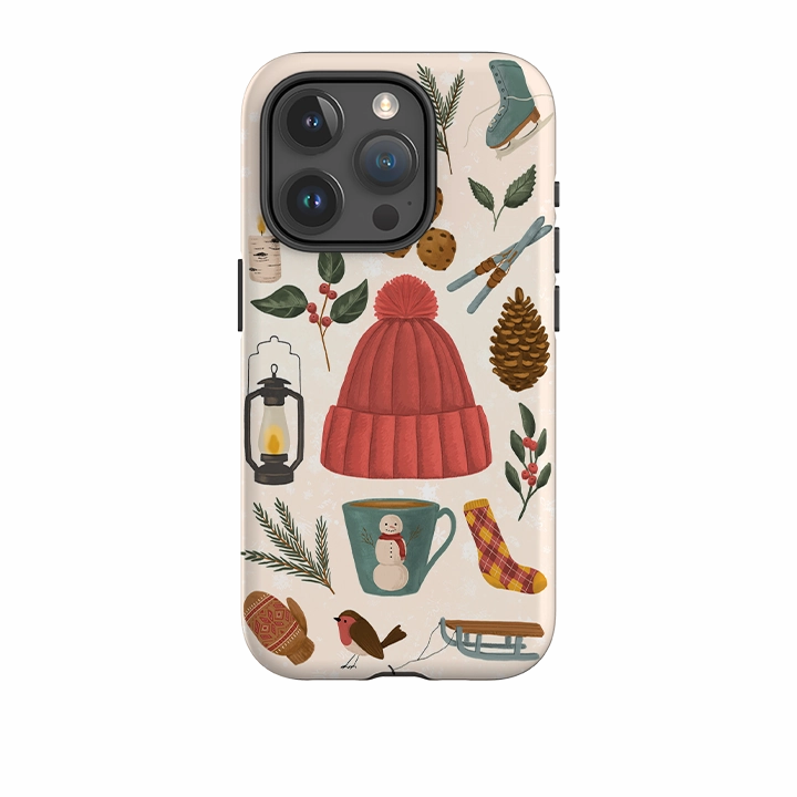 Rugged Texture Fit iPhone Tough Case - Winter Hygge By Abby Jacobs Refined Craftsmanship Lightweight Protection
