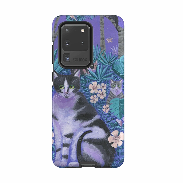 Samsung Tough Case - Night Cats 2 By Mary Stubberfield Hybrid Build Anti Shock