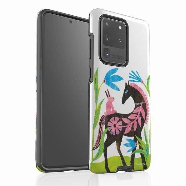 Samsung Tough Case - Folk Horse And Bunny By Tracey English Comfort Texture