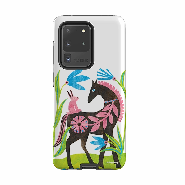 Samsung Tough Case - Folk Horse And Bunny By Tracey English Magnetic Mount Compatible