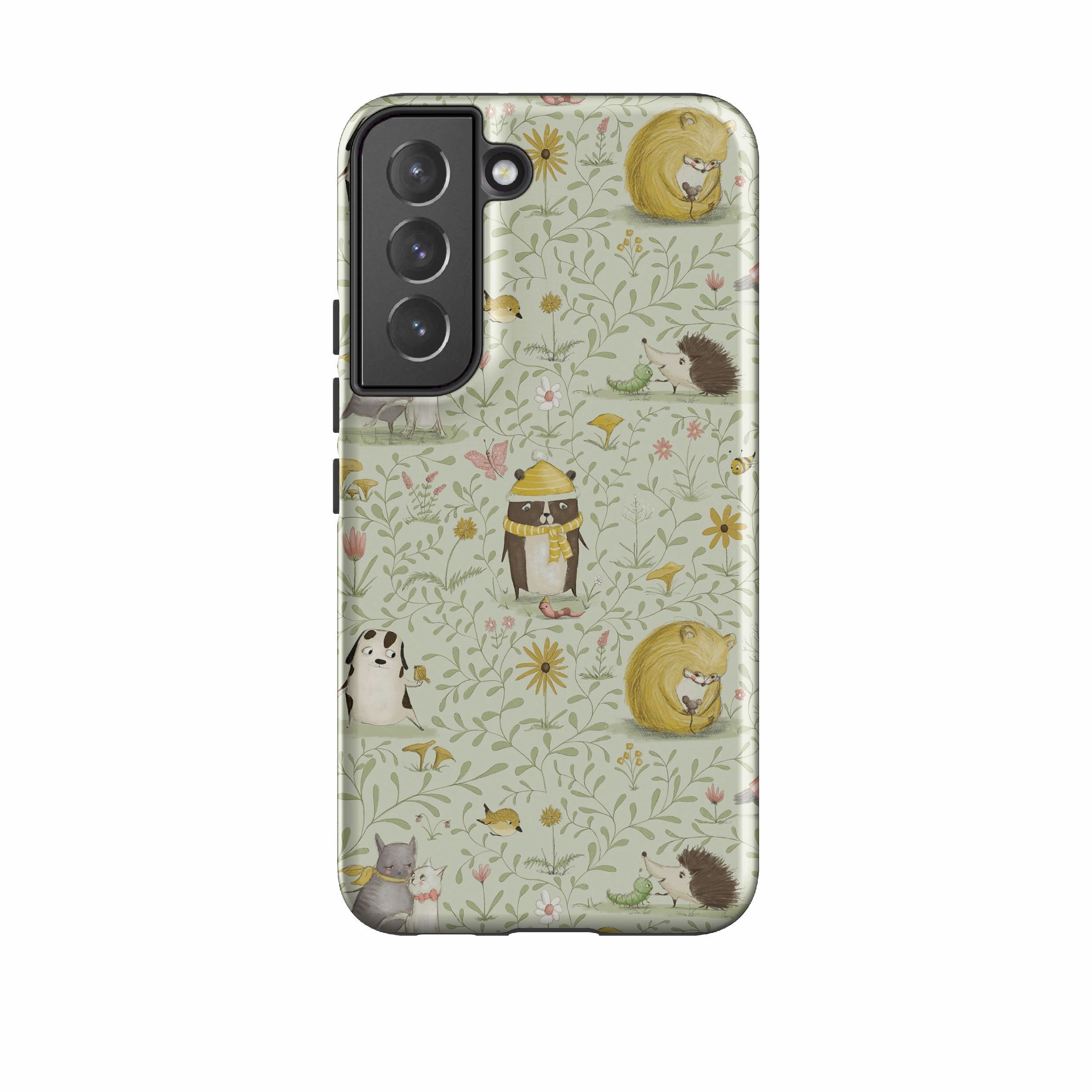 Hybrid Grip Finish Vivid Design Texture Samsung Tough Case - Animal Meetings By Maja Lindberg
