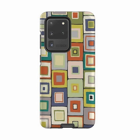 Vivid Texture Classic Grip Samsung Tough Case - Atelier Blanket Squares Urbane By Sarah Campbell
