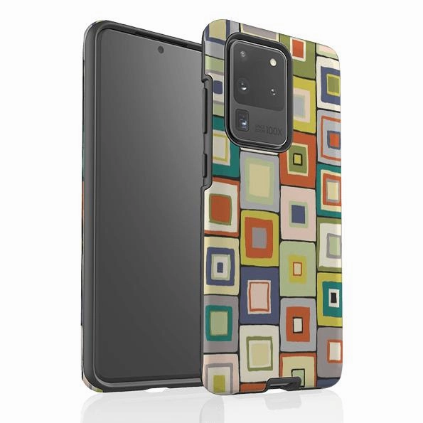 Samsung Tough Case - Atelier Blanket Squares Urbane By Sarah Campbell Colorful Accent Hybrid Look