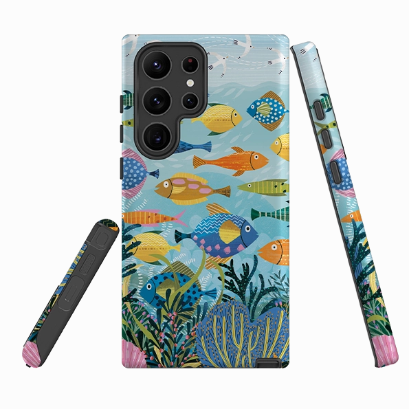 Minimal Shield Texture Samsung Tough  Case - Beneath The Waves I By Ali Brookes