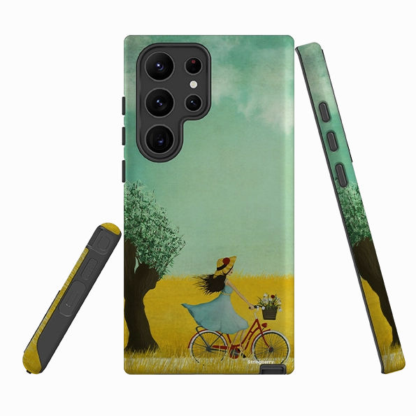 Travel Ready Luxury Accent Samsung Tough Case - Bike Ride By Maja Lindberg