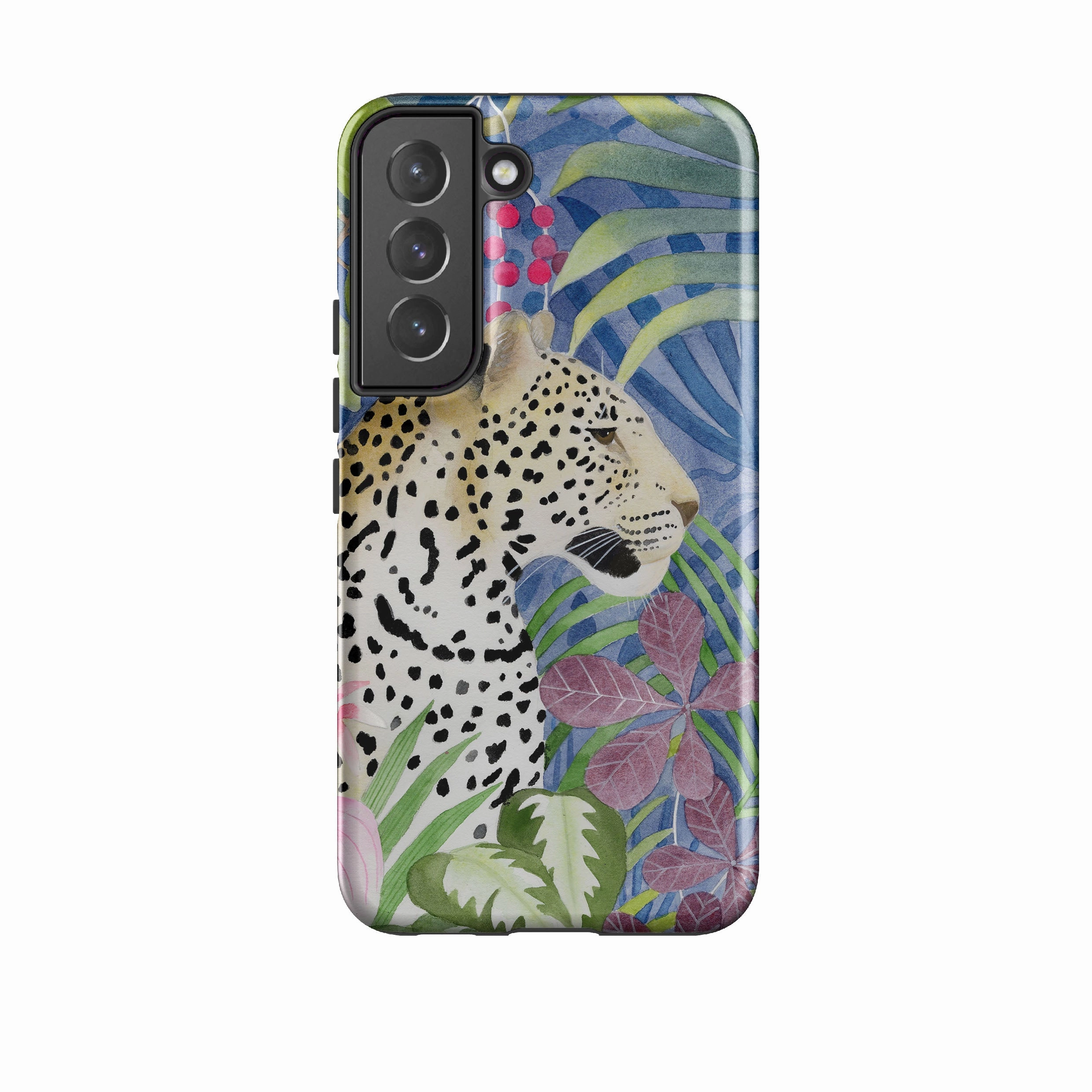 Outdoor Adventure Glossy Pattern Samsung Tough Case - Blue Jungle Leopard By Bex Parkin