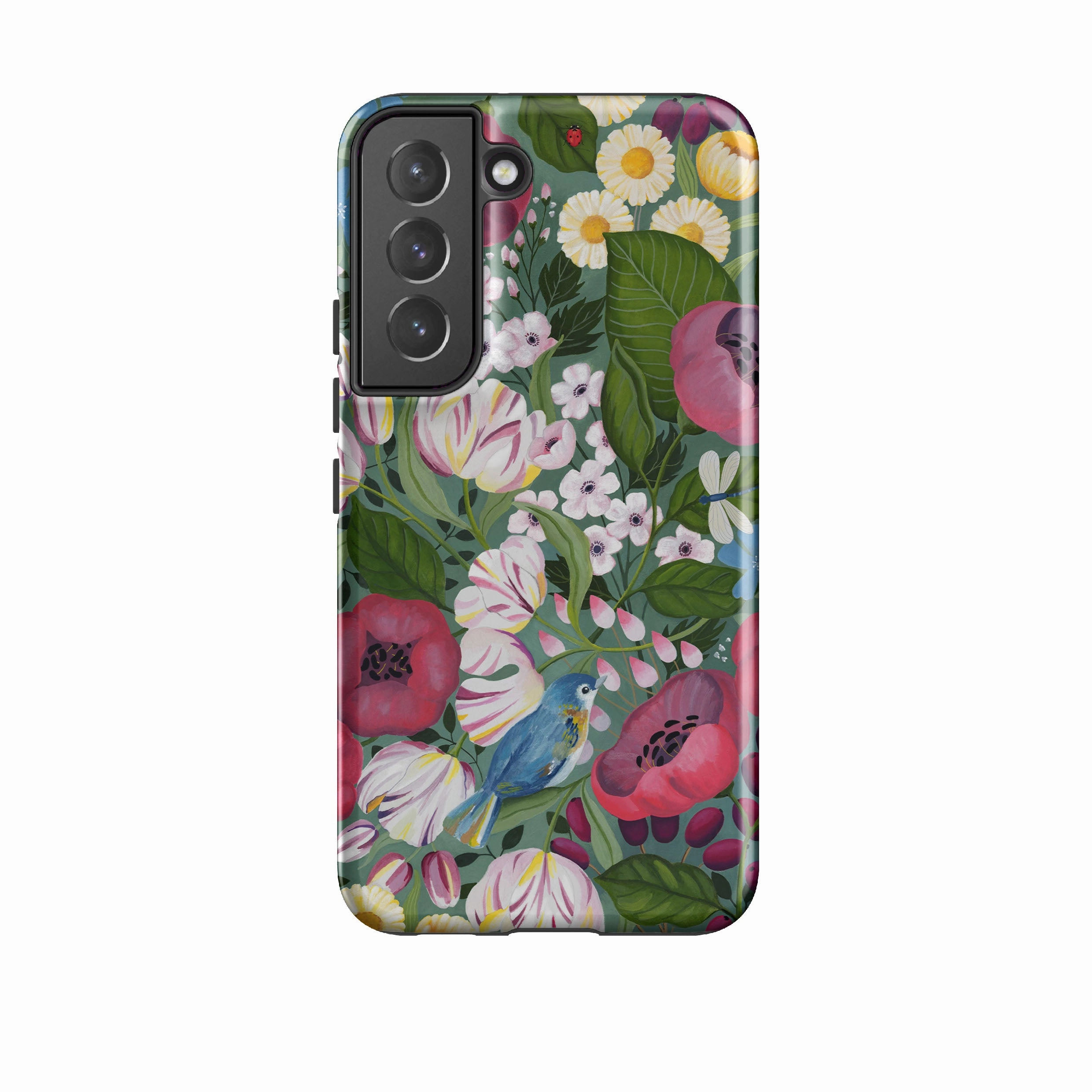 Vivid Finish High strength Samsung Tough Case - Bluebird Flowers By Bex Parkin