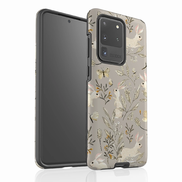 Samsung Tough Case - Bunnies Grey By Katherine Quinn Soft Edging Youth Style