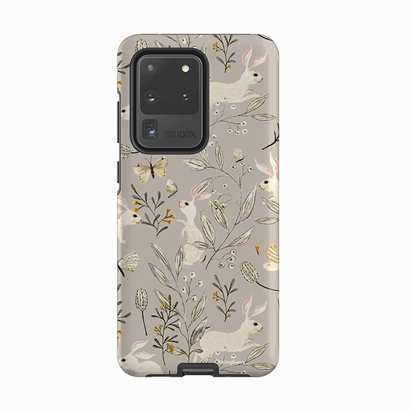 Samsung Tough Case - Bunnies Grey By Katherine Quinn Soft Surface Fashion Statement