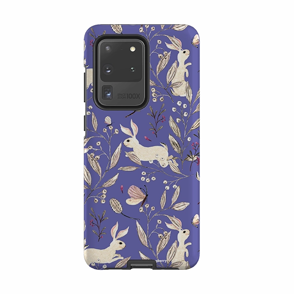 Light Form Color Pattern Samsung Tough Case - Bunnies Periwinkle By Katherine Quinn