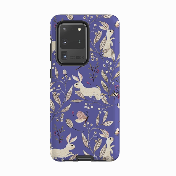 Samsung Tough Case - Bunnies Periwinkle By Katherine Quinn Soft Protection Edge Smooth Detail