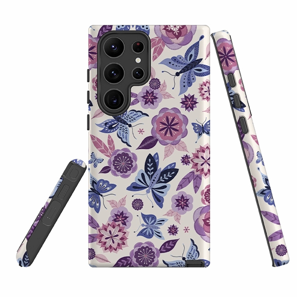 elegant design Samsung Tough Case - Butterfly Blooms Ivory By Jenny Zemanek