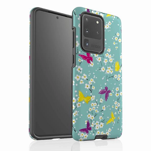 Samsung Tough Case - Butterfly Blossoms By Sarah Campbell Light Structure Colorful Finish