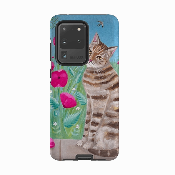 Desk Companion Compact Design Samsung Tough Case - Cat Floral By Mary Stubberfield