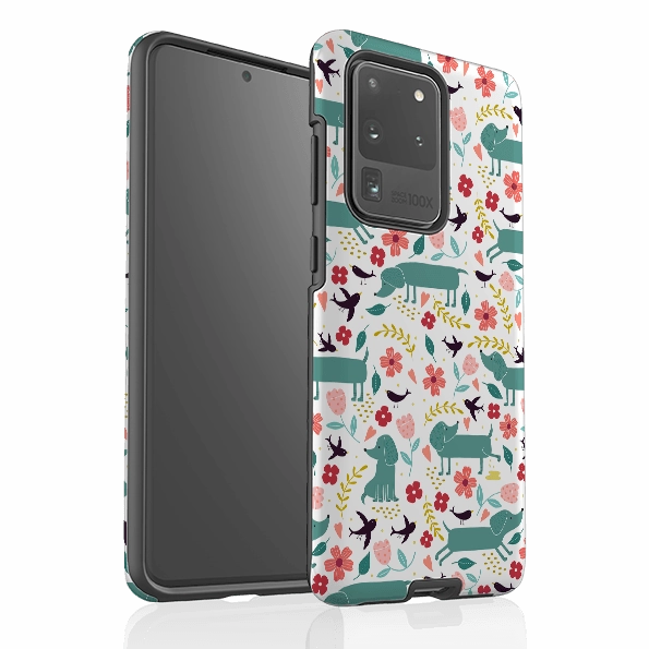Elegant Surface Texture Protective Design Samsung Tough Case - Cheek Dachshunds By Suzy Taylor