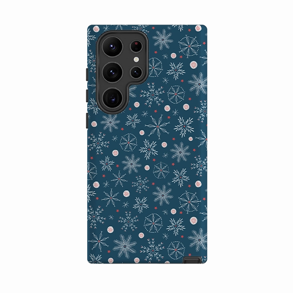 Samsung Tough Case - Christmas Snowflakes By Ali Brookes Lightweight texture