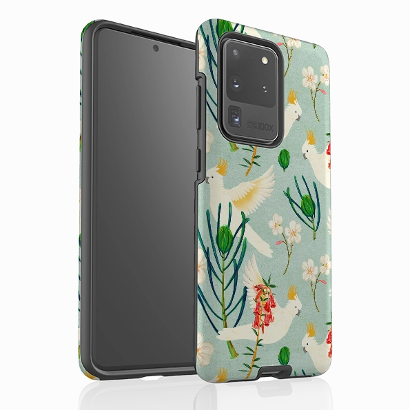 Comfort Use Samsung Tough Case - Cockatoo And Flowers By Katherine Quinn
