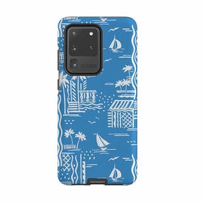 Samsung Tough Case - Cote D'Azur Boats By Sarah Campbell Protective Texture Layer anti fingerprint