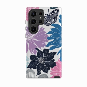 Soft Finish Matte Design Texture Samsung Tough Case - Cottage Garden Butterfly By Kate Heiss