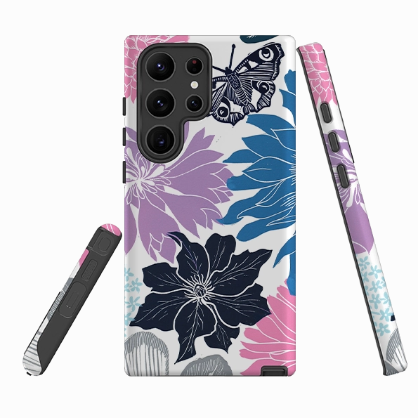 Port Protection Samsung Tough Case - Cottage Garden Butterfly By Kate Heiss