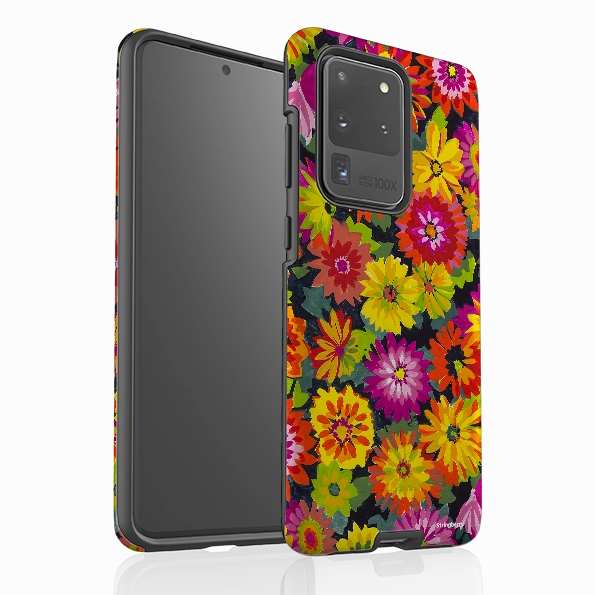 Soft Grip Layer Samsung Tough Case - Dahlia Garden By Sarah Campbell
