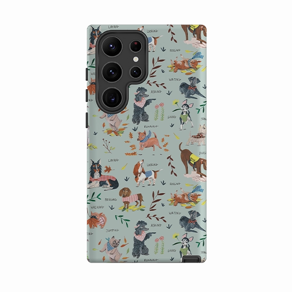 Samsung Tough Case - Dog Pattern II By Caroline Bonne Muller Matte Coating Finish Minimal Edge