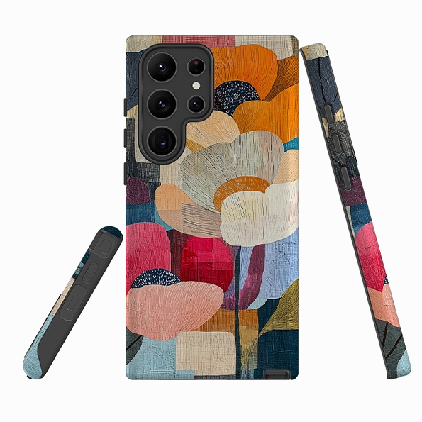 Patterned Design Minimal Shield Samsung Tough Case - Floral Lane