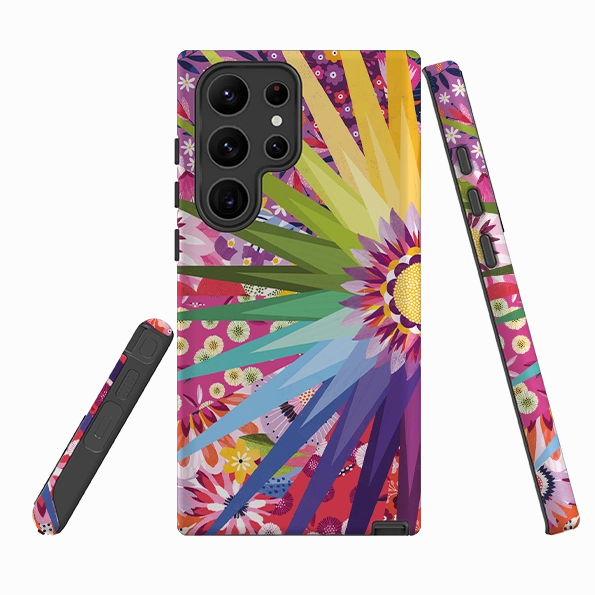 Modern Grip Texture Samsung Tough  Case - Floral Sunshine II By Ali Brookes