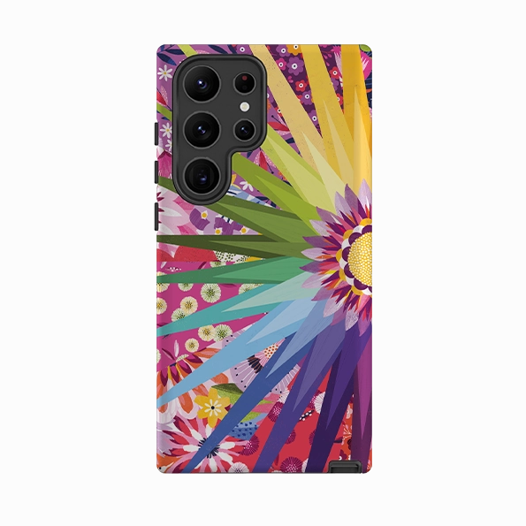 Samsung Tough  Case - Floral Sunshine II By Ali Brookes Portable Fit Classic Texture
