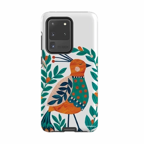 Samsung Tough Case - Folk Peacock By Tracey English Minimal Pattern Texture Modern Touch