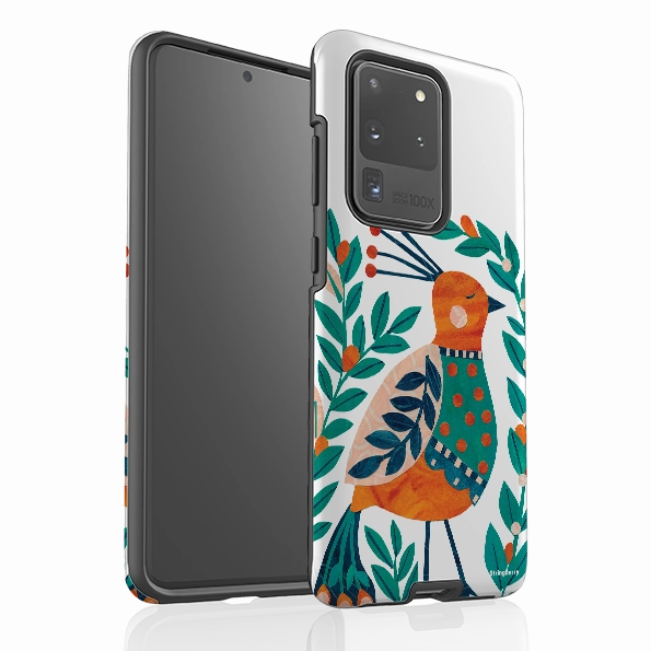 Samsung Tough Case - Folk Peacock By Tracey English Soft Feelings Artistic Design