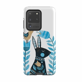 Smooth Grip Layer Samsung Tough Case - Folk Rabbit By Tracey English