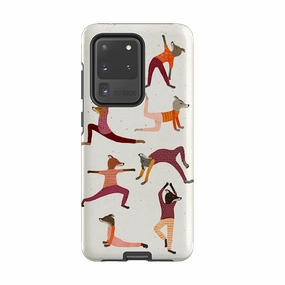 Samsung Tough Case - Fox Yoga By Katherine Quinn Shockproof Frame Smooth Texture Pattern