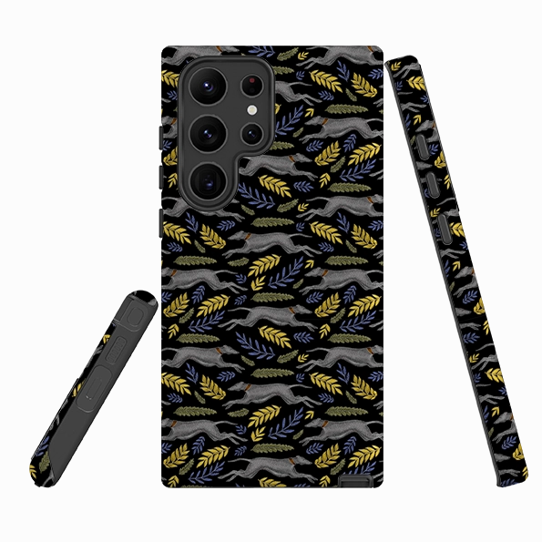 Textured Surface Samsung Tough Case - Greyhound Pattern By Catherine Rowe