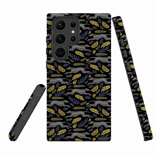 Samsung Tough Case - Greyhound Pattern By Catherine Rowe Matte Surface Design