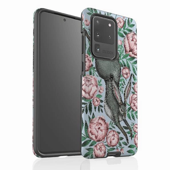 Shock shield Comfort touch Samsung Tough Case - Hare And Peonies By Catherine Rowe