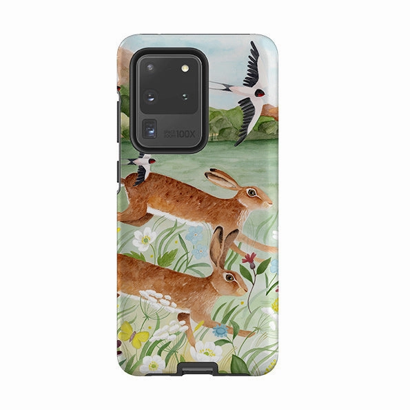 Samsung Tough Case - Hares By Bex Parkin Protective Lining Flexible Detail