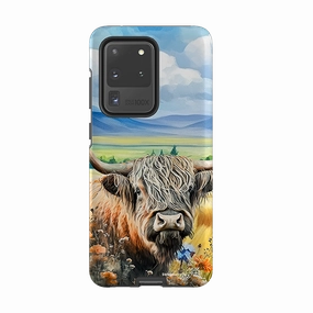 Elegant Surface Texture Samsung Tough Case - Highland Cow V
