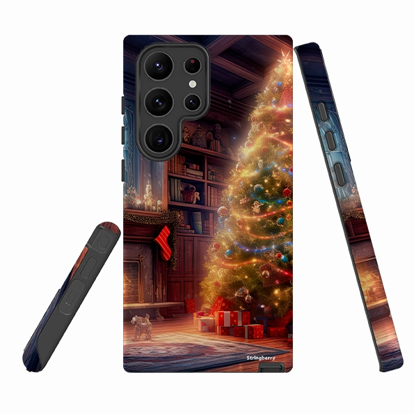 Durable Surface Design Comfort Shield Samsung Tough Case - Holly Jolly Christmas II