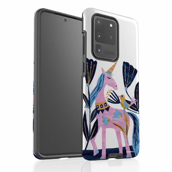 Soft Build Texture Samsung Tough Case - Lilac Unicorn By Tracey English