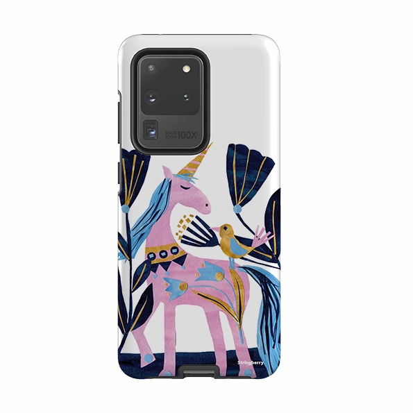 Lightweight Build Samsung Tough Case - Lilac Unicorn By Tracey English