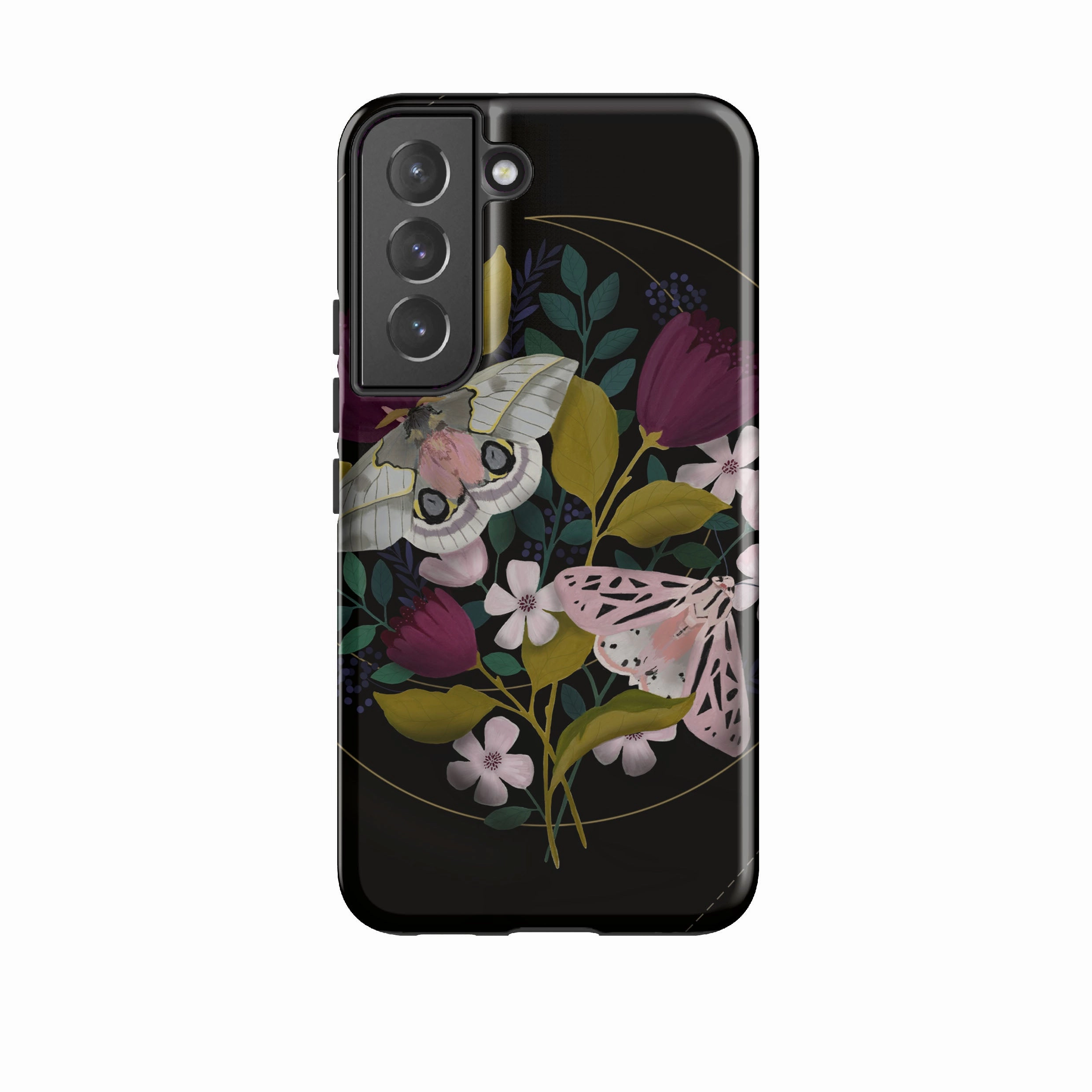 Flexible Shell Samsung Tough Case - Moon Moths By Bex Parkin