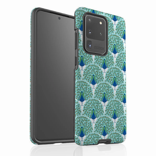 Samsung Tough Case - Peacock By Natalie Pedetti Prack Durable Look Comfort Texture Layer