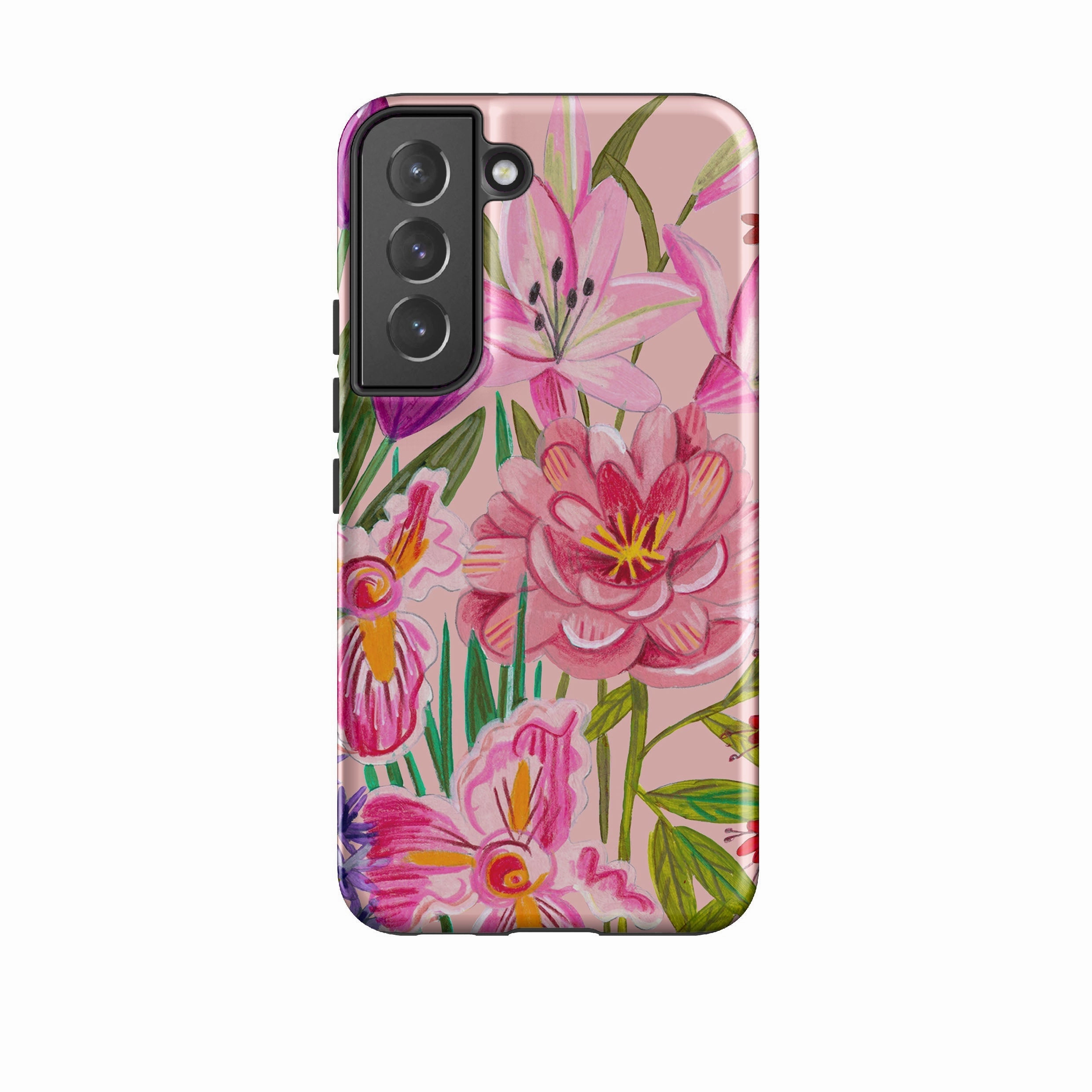 Stylish grip Samsung Tough Case - Pink Floral By Caroline Bonne Muller
