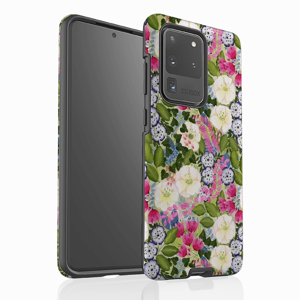 Samsung Tough Case - Pink Flowers By Bex Parkin Comfort Finish Layer